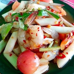 ตำไหลบัวกุ้งสด