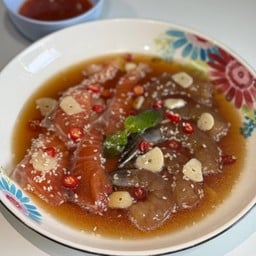 กุ้งดอง4-5ตัว+แซลม่อนดองซีอิ้วเกาหลี เสิร์ฟพร้อมน้ำจิ้มแซ่บๆ