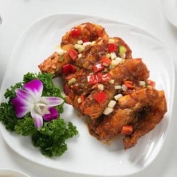 กุ้ง ลายเสือเจี๋ยนซอสพิเศษสไตล์หงเปา (L)