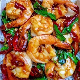 กะเพรากุ้งสด