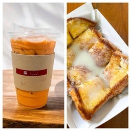 [เซตสุดฮิต] ชาไทย + ขนมปังปิ้ง เนยนม