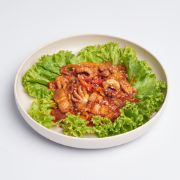 11. ปลาหมึกผัดเผ็ดเกาหลีใส่หมูสามชั้น