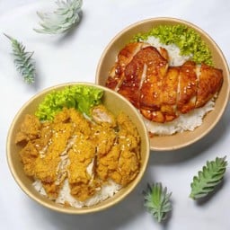 ข้าวไก่อบและไก่ทอด (ครัวเคโอ)
