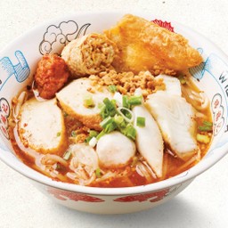 ก๋วยเตี๋ยวต้มยำปลาสด ลูกชิ้นปลา