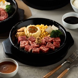 ไดคัท สเต็ก 150 กรัม เสิร์ฟพร้อมข้าวญี่ปุ่น