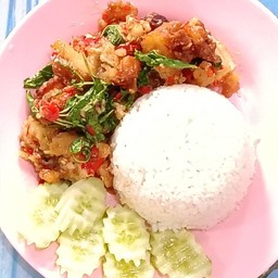 ข้าวกะเพราไก่กรอบ