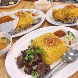 ข้าวหมก+เนื้อทอดกระเทียม