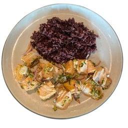 ข้าวน้ำตกปลาแซลมอน