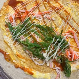 เครปร้อนไข่ไก่+ปูอัด+ยำสาหร่าย