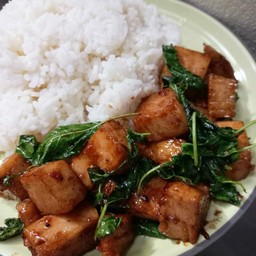 ข้าวกะเพราหมูยอ