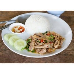 [ก๋วยเตี๋ยวเป็ดเฮียแก้ว] ข้าวราดกระเพราเป็ด