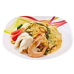 สุกี้แห้ง  รวมมิตรทะเล