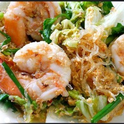 สุกี้แห้งกุ้ง