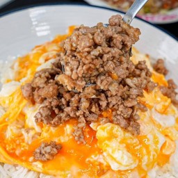 ข้าวไข่ข้น+หมูสับกระเทียม