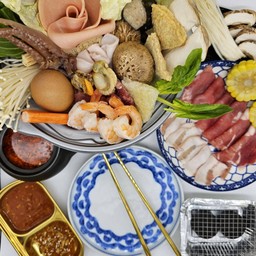 ชุดหม้อไฟจักพรรดิ์ ต้ม+ย่าง ชั่งวัตถุดิบ 1000 g. 烧烤火锅