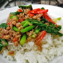 ข้าวคะน้าหมูสับ