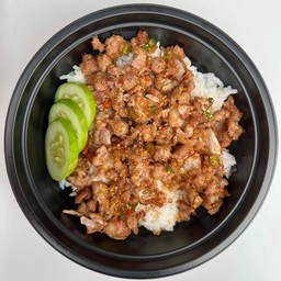 ข้าว หมูสับกระเทียม