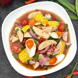ยำข้าวโพดไข่เค็ม+หมูยอ