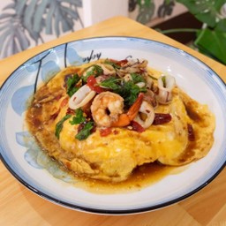 ข้าวไข่ข้น+กระเพราทะเล