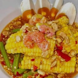 ตำข้าวโพดไข่เค็ม (ไม่ใส่ปลาร้า)