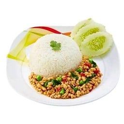 [กระทะเหล็ก] ข้าวกระเพราหมู,ไก่