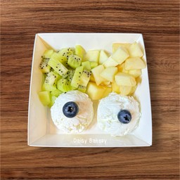 กรีกโยเกิร์ต 75g. + กี่วี่ + แอบเปิ้ล (ฟรีน้ำผึ้ง)