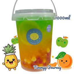 ส้ม สับปะรด แอปเปิ้ลเขียวโซดา_ถัง