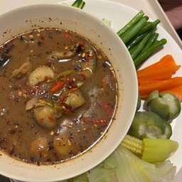 ปลาร้าต้มปลาดุก-พร้อมผัก