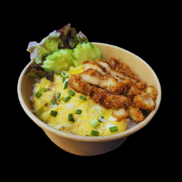 ข้าวหน้าไข่ข้น ไก่กรอบ (ชุบเกร็ดขนมปัง)