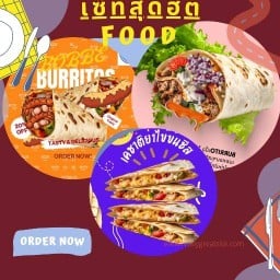 Bobbe'Burrito&ข้าวเนื้อพิคานย่าทอด10วิ สาขารัชดา อินทามระ55 ตรงเข้ามาเลี้ยวซ้ายแรกและเลี้ยวขวาตรงมาสุดซอยและจอดเลยกำแพงรั้วบ้านสีฟ้าท้ายซอย