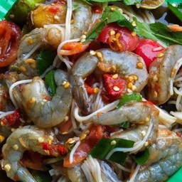 ตำขนมจีนกุ้งสดปลาร้า
