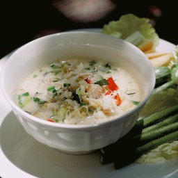 ชุดหลนเนื้อปูและผักสด