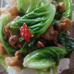 แขนงหมูกรอบราดข้าว