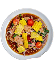 ยำข้าวโพดหมูยอ