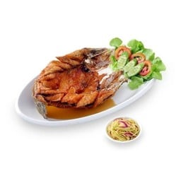 L กระพงทอดน้ำปลา+ยำมะม่วง