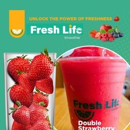 สดชื่นแบบตะโกน (Double strawberry smoothie)