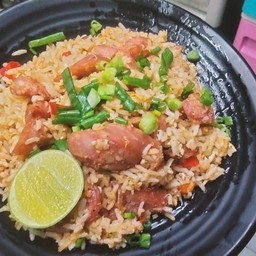 ข้าวผัดแหนมไก่ พริกซอย