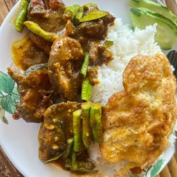 ข้าวราดผัดเผ้ดปลาดุก