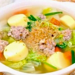 ต้มจืดผักกาดขาวเต้าหู้หมูสับ