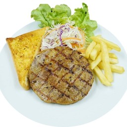 สเต๊กหมูพริกไทยดำ+FF