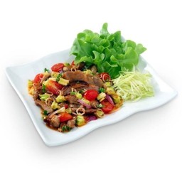 L ยำมะม่วงสดหมูย่าง