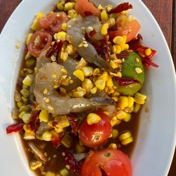 ตำข้าวโพดกุ้งสด