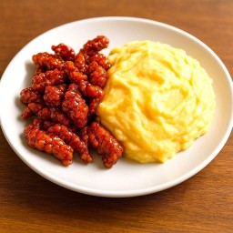 ไข่ข้นไก่ทอดซอสเผ็ดเกาหลี