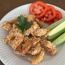 หมูสันนอกทอดงา