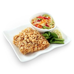 L ส้มตำปลาดุกฟู