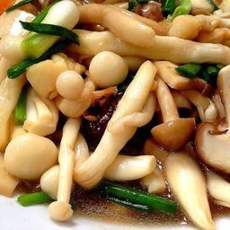 เห็ดผัดน้ำมันหอย( ไม่มีเนื้อสัตว์)