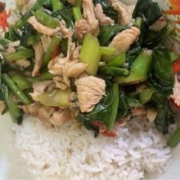 ข้าวราดผัดคะน้า