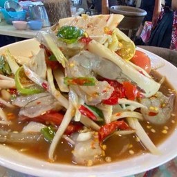 ตำกุ้งสด+หมูยอ