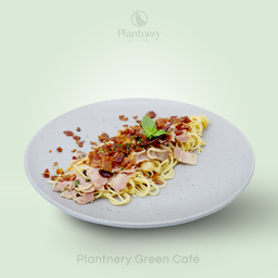 สปาเก็ตตี้เบคอนผัดพริกกระเทียม