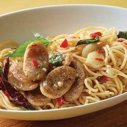 P25.สปาผัดพริกแห้ง ไส้กรอกอิตาเลี่ยน